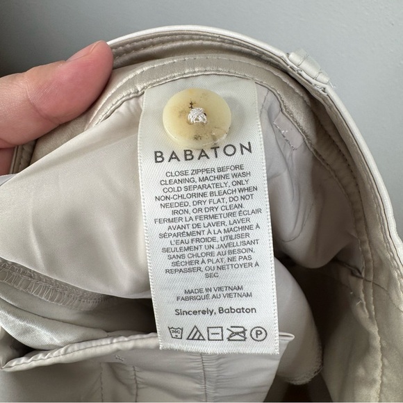 Babaton Cream Faux‎ Leather Straight Leg Pants Size 2 - Picture 5 of 8